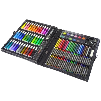 Zestaw Artystyczny Do Malowania Walizka Kredki Farby 150 Elementów