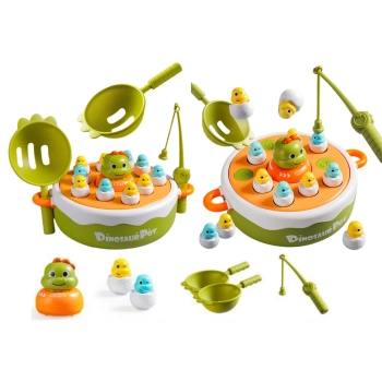 Gra Łowienie Dinozaurów Wędki Przybory Drewniana Zielona