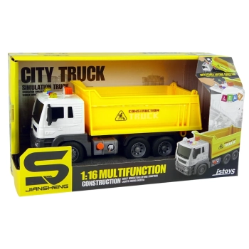 Pojazd Budowlany Wywrotka 1:16 Unoszona Naczepa Żółta Światła Dźwięki