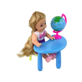 Lalka Dla Dzieci Nauczycielka Z Uczennicą Szkoła Tablica Globus Akcesoria