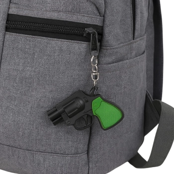 Mini Pistolet Rewolwer Brelok Gadżet Światło LED Laser 6,5 cm