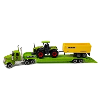 Zestaw Pojazdów Rolniczych Traktory Przyczepy z Figurkami Zwierząt