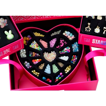 Zestaw Do Robienia Biżuterii DIY Koraliki Zawieszki Szkatułka 1267 ele.