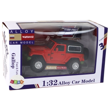 Auto Terenowe Napęd Frykcyjny Na Baterie Metalowy Czerwony 1:32