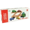 Drewniana Zielona Laweta Ciężarówka z Samochodzikami Klocki