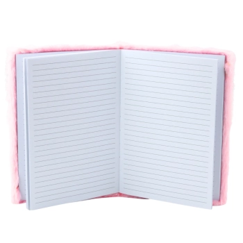 Pluszowy Zeszyt Notatnik W Linie Korona Z Konfetti Różowy A5 80 Kartek