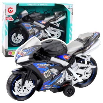 Motor Wyścigowy Ścigacz Napęd Światła Dźwięki Czarno-Niebieski