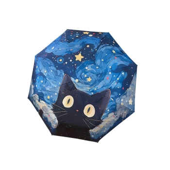 Parasol Automatyczny Przeciwdeszczowy Przeciwsłoneczny Kot Niebieska