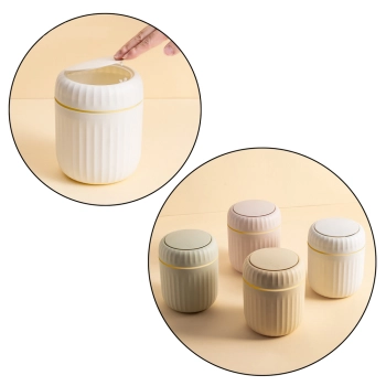 Mini Kosz Na Śmieci Otwierana Pokrywa Uniwersalny Elegancki Różowy