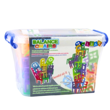 Gra Zręcznościowa Spadające Balansujące Krzesła 48 Elementów Kolorowe