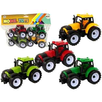 Zestaw Traktorów Rolniczych Farma 4 Sztuki Kolorowe