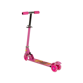 Hulajnoga Trójkołowa Różowa Świecące Koła LED Dla Dziewczynki