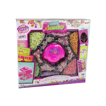 Ogromny Zestaw Koralików Do Robienia Biżuterii + Kuferek Muszla