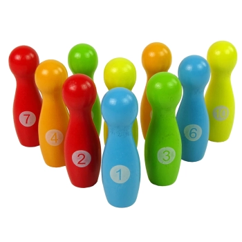 Drewniane Kręgle Gra Zręcznościowa Bowling Kręgielnia 11 El.