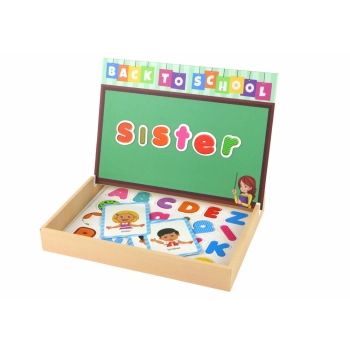 Zestaw Edukacyjnych Puzzli Magnetycznych Z Wielofunkcyjną Tablicą