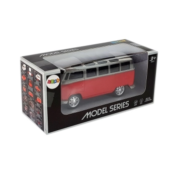 Autobus Resorak z Napędem Frykcyjnym Na Baterie Światła Dźwięki Czerwony