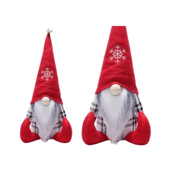 Krasnal Skrzat Świąteczny Czerwona Czapka Dzwoneczek 32cm