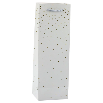 Torba Prezentowa Na Wino Butelkę Papierowa Złote Kropki 35 x 12 x 9 cm