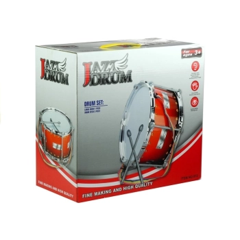 Bębenek Bęben Dla Dzieci Pałeczki Czerwony Na Szelkach