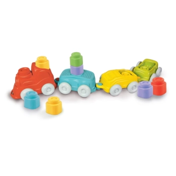 Clemmy Kolorowy Pociąg Sensoryczny Lokomotywa Wagony Klocki 70cm Clementoni 17961