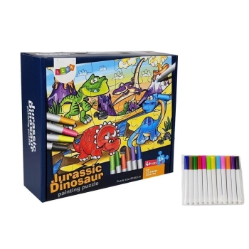 Puzzle Dla Dzieci Do Kolorowania Era Dinozaurów Pisaki 24 el