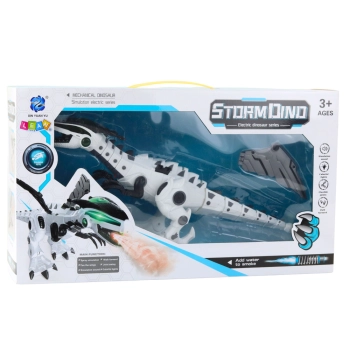 Robot Dinozaur Na Baterie Ruchome Skrzydła Światła Dźwięk Biały