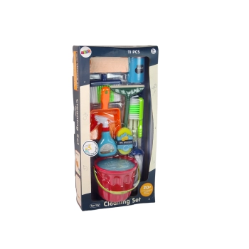 Zestaw do Sprzątania Cleaning Set 11 Elementów AGD Mop Miotła Wiadro