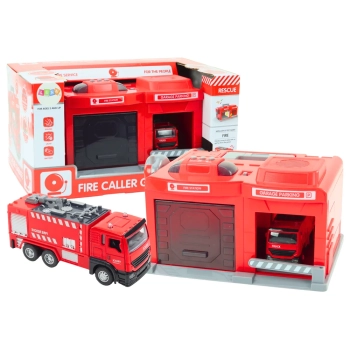 Garaż Baza Remiza Strażacka Wóz 1:32 Krótkofalówka Światła Dźwięki