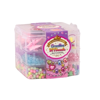 Zestaw Koralików Zawieszek W Walizce Gumki Spinki Pierścionki DIY 1620 El