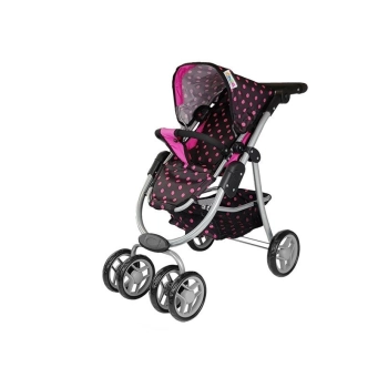 Wózek Spacerówka 2 w1 z Torbą Gondola Czarno- Różowy