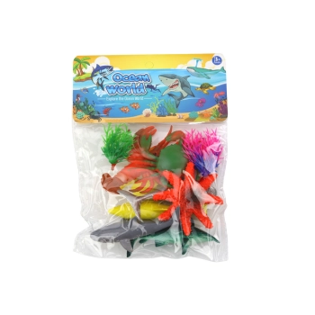 Zestaw Figurek Zwierząt Morskich 8 Sztuk Rośliny Wodne