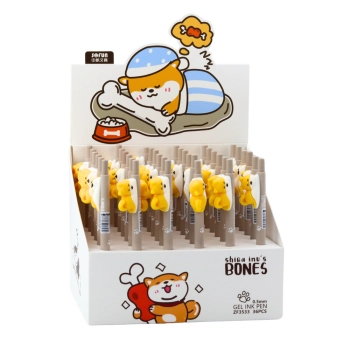 Długopis Z Figurką Żółtego Pieska Shiba Niebieski Tusz 0.5mm