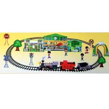 Rodzinna Kolejka Pociąg Tor 480 cm Dźwięk, Światła