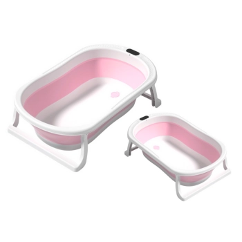 Wanienka Do Kąpieli Składana Antypoślizgowe Nóżki Różowa