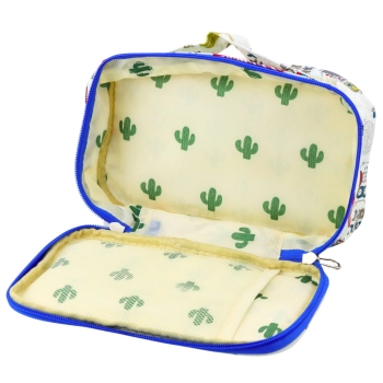 Piórnik Szkolny Organizer Kosmetyczka Kieszonka Sowy Biały 22,5cm