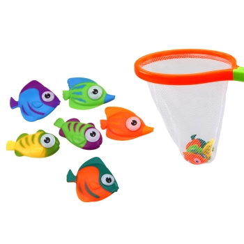 Zabawki do Kąpieli Zestaw Do Łowienia Sitko 6 Sztuk Rybek