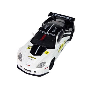 Auto Sportowe Wyścigowe R/C 1:18 Corvette C6.R Biały 2.4 G Światła