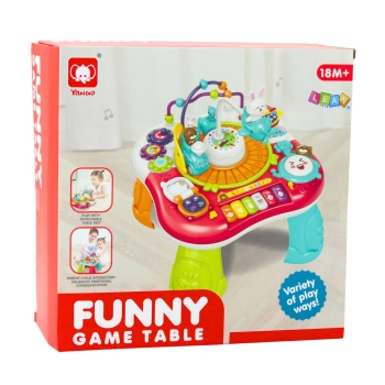 Stolik Edukacyjny Interaktywny Panel Muzyczny Pianinko 2w1 Czerwony