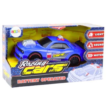 Samochód Wyścigowy Światła Dźwięki Otwierany Silnik Niebieskie