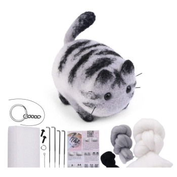 Zestaw Kreatywny Do Filcowania DIY Wełna Czesankowa Pies Kot Mix