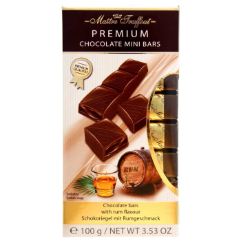 Batoniki Premium mlecznej czekolady z nadzieniem rumowym 100g