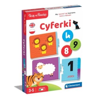Gra edukacyjna Cyferki Matematyka Uczę się Bawiąc Język Polski Angielski Clementoni 50767
