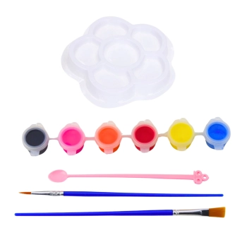 Zestaw Kreatywny Miska Dla Kota Do Malowania Farbki Pędzelki DIY 6 el.