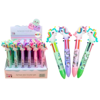 Długopis Wielokolorowy Jednorożec Automatyczny 3 Kolory Mix