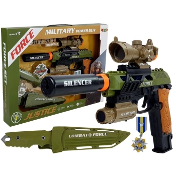 Zestaw Wojskowy Pistolet Karabin Nóż Medal Celownik Dźwięk