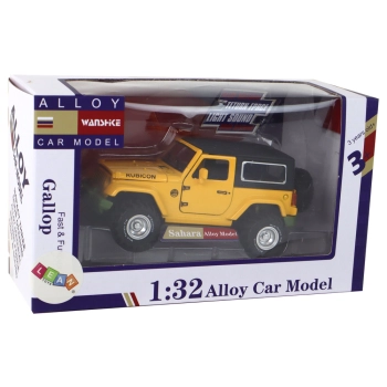 Auto Terenowe Napęd Frykcyjny Na Baterie Metalowy Żółty 1:32