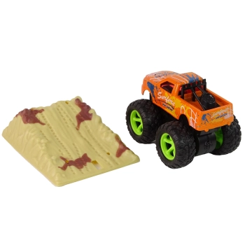 Auto Resorak Z Naciągiem Monster Truck Big Foot Gumowe Opony Rampa