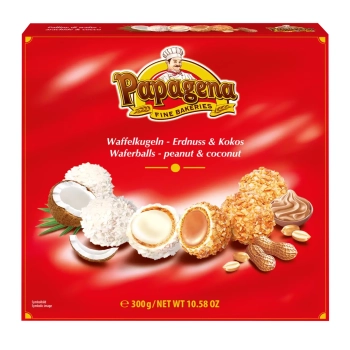 Papagena Kulki Waflowe z Orzeszkami Ziemnymi i Kokosem 300 g