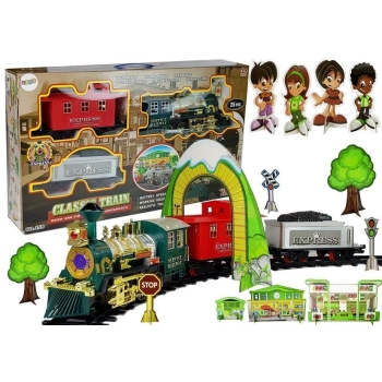 Rodzinna Kolejka Pociąg Tor 480 cm Dźwięk, Światła