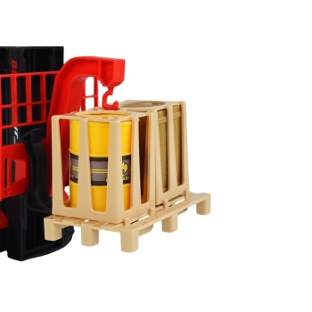 Wózek Widłowy 1:16 Ruchome Widły Dźwięki Światła Czerwony